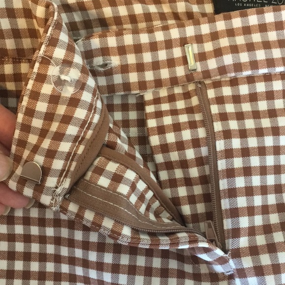 SOLD Rachel Zoe Checkered Pants Brown Sz 2 - Picture 7 of 11